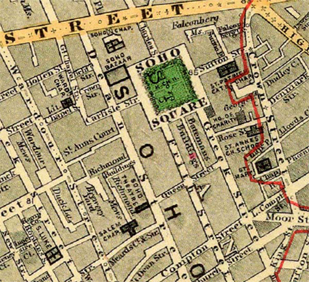 map showing 11 Bateman's Building
