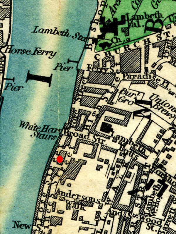 Cholera at White Hart stairs, map