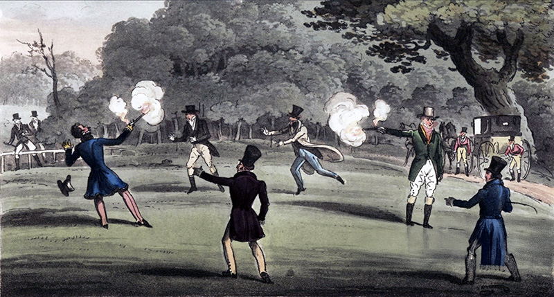 dueling in a  London park