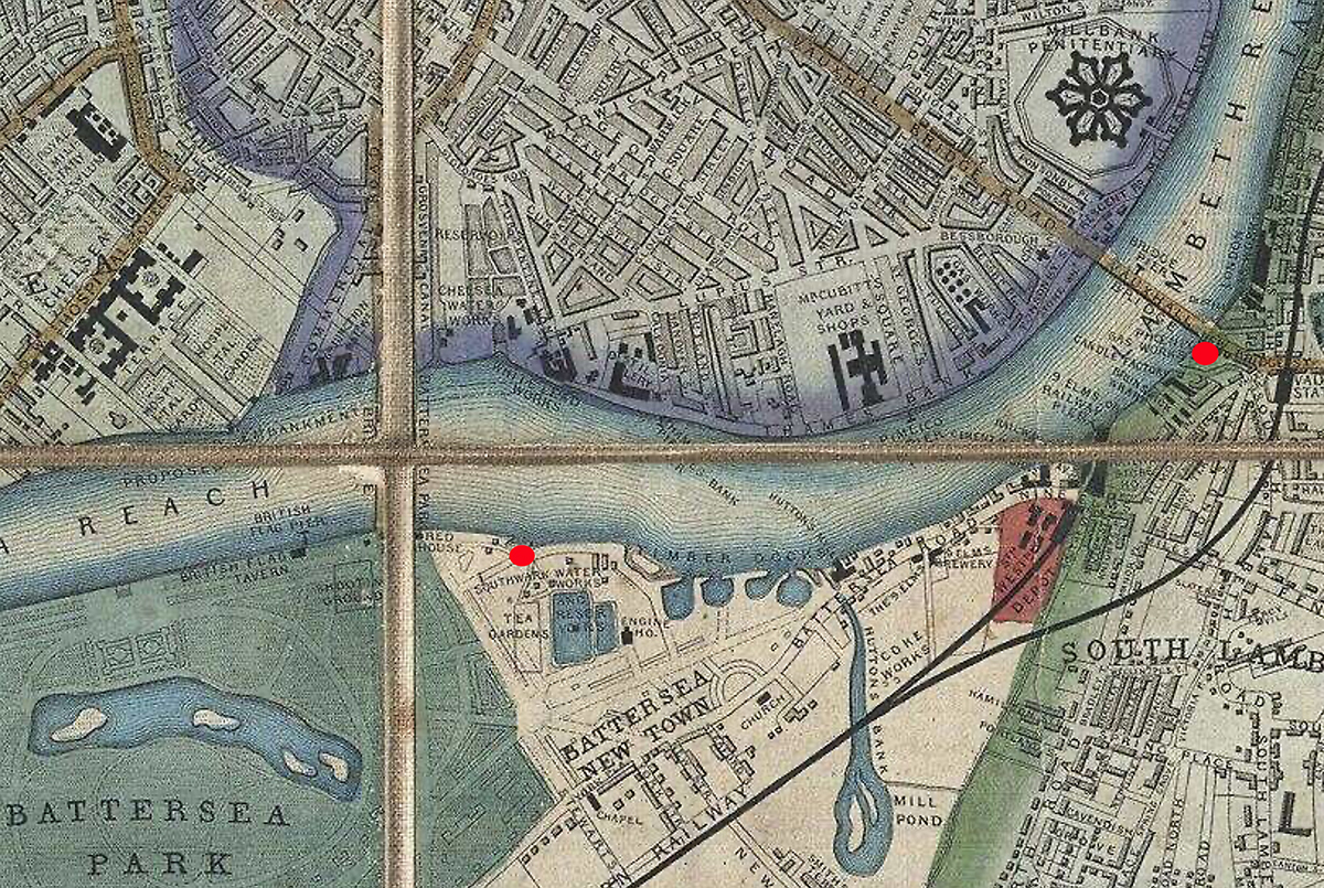 location of Southwark and Vauxhall Water Company