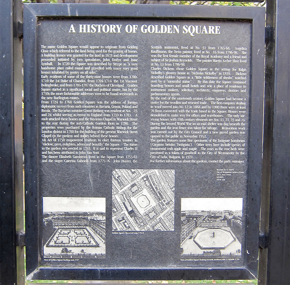 sign at entry to Golden Square