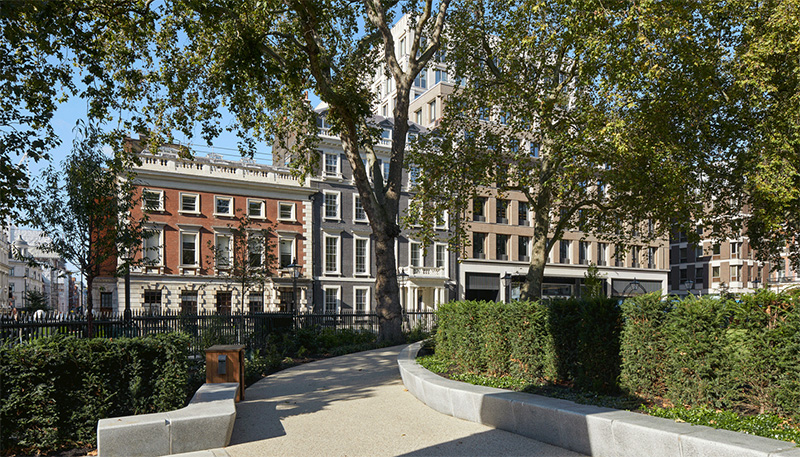 view of building where IES meets, Hanover Square