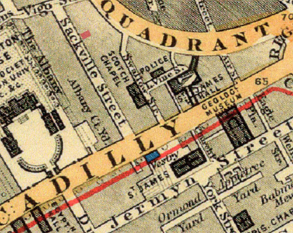 map of Snow's Sackville home and nearby Vestry
