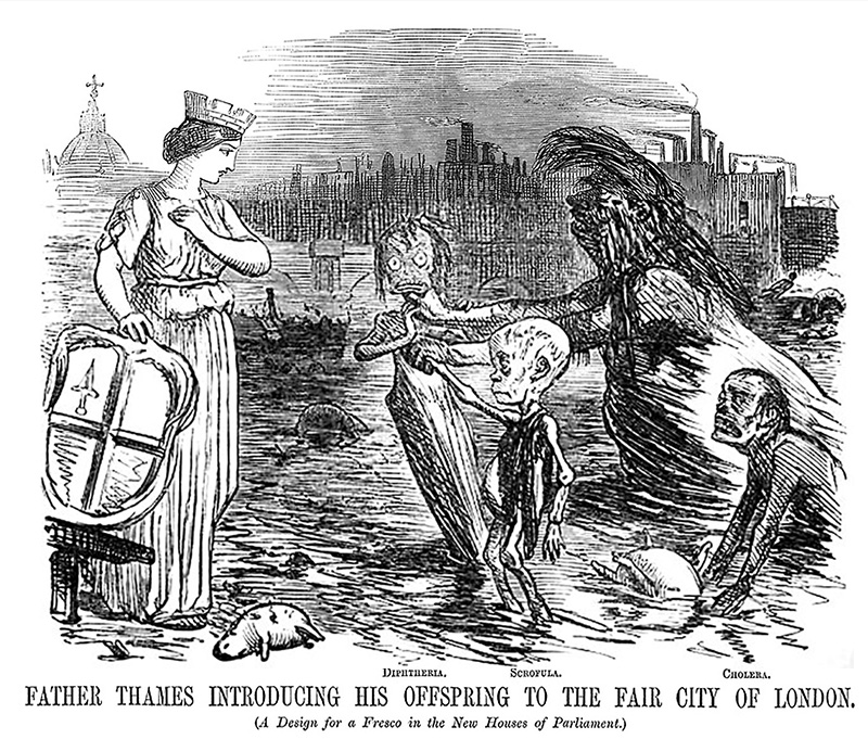 Father Thames introducing disease offsprings to London 