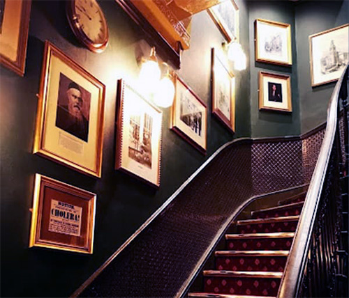 stairs in pub to second level