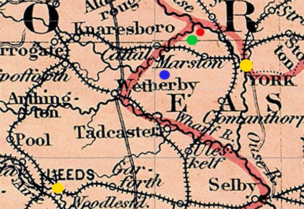 Map of places in ill-bated Barnes family