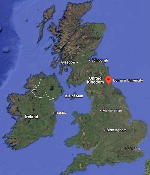 map location of Durham Universitycersity