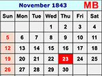 Calendadr, Nov 23, 1843