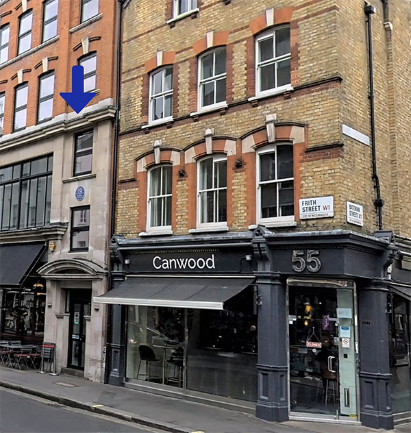 54 Frith Street, Snow's second home