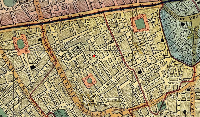 Soho, Golden and Hanover Squares map