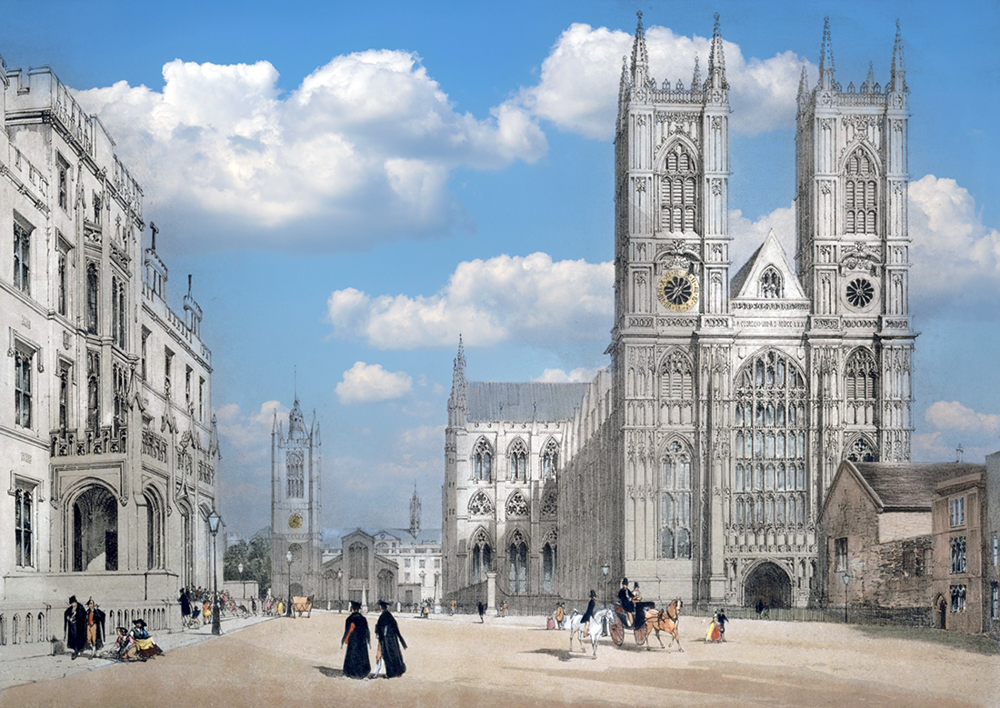 Westminster Hospital and Westminster Abbey, 1842