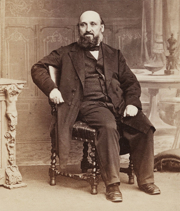 William Farr, sitting, in chair c1870