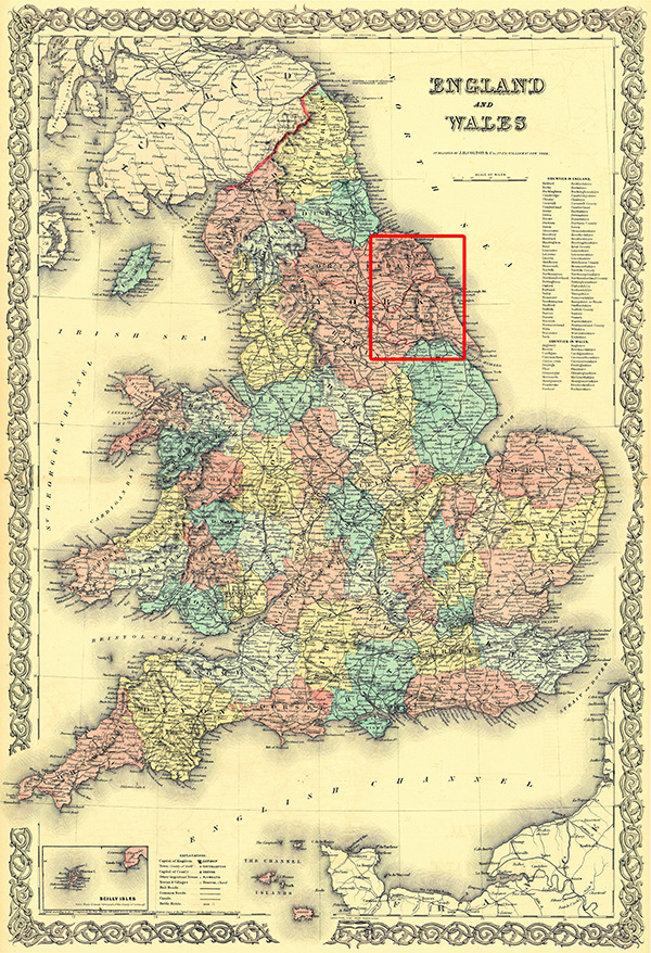 1856 England Wales York outline 