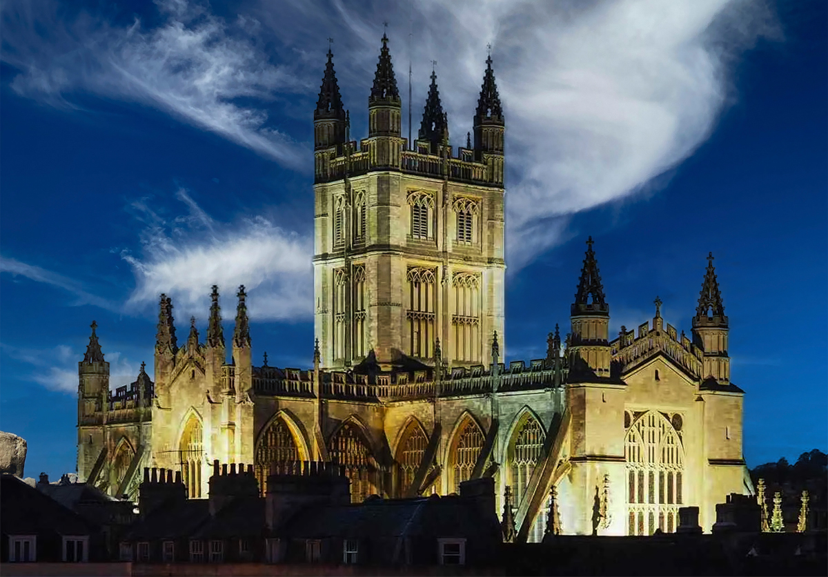 Bath Abbey, early  evening