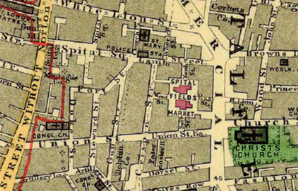 Cases 14-15, Spitalfields 1862 map