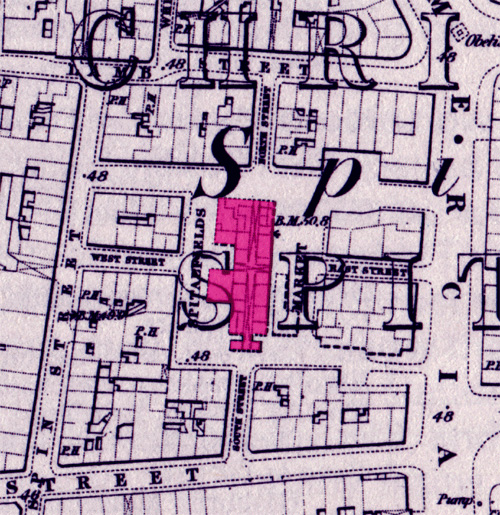 Cases `4-15 at Spitalfields Market, Map