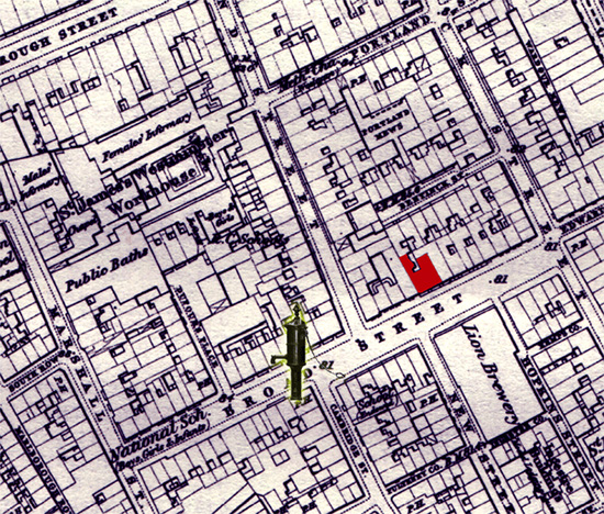 1870 map of local dental manufacturer