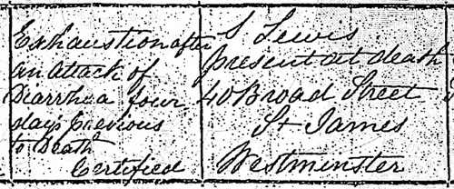 Cause of death of Francis Lewis