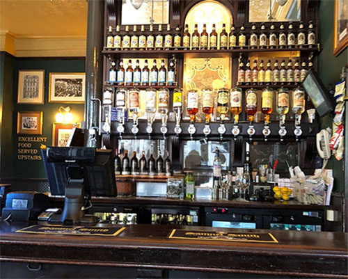 bar area inside pub
