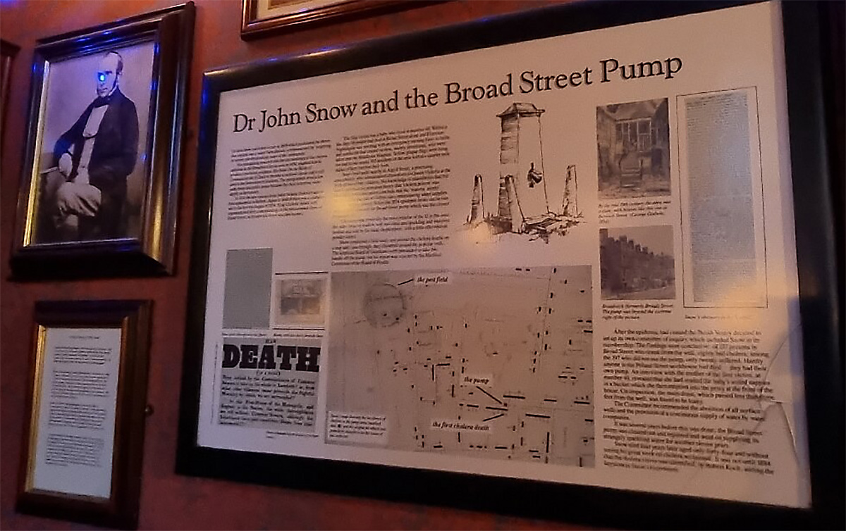 wall hangings, upstairs, John Snow Pub