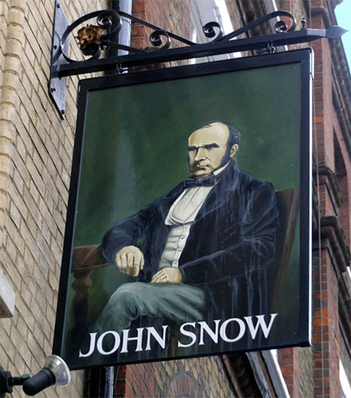 pub sign with snow image