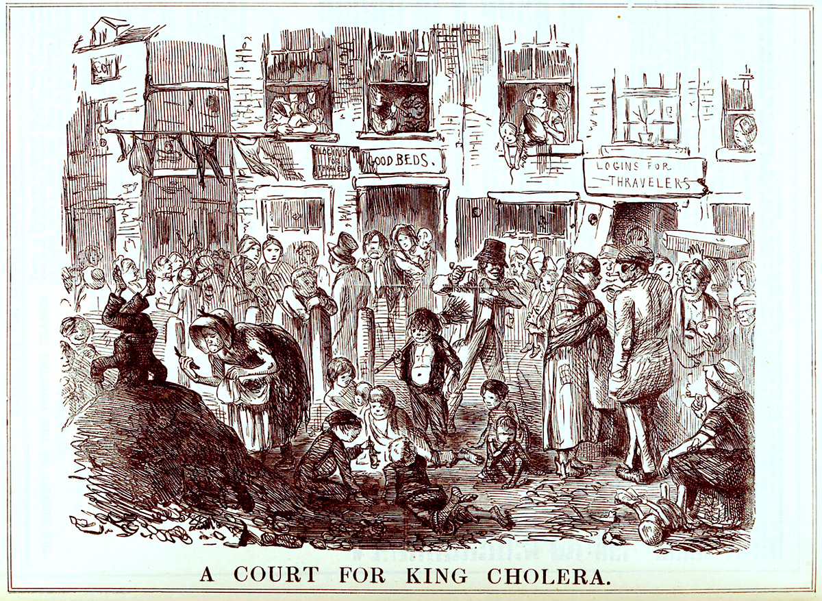 A Court for King Cholera,  John Leech, 1852