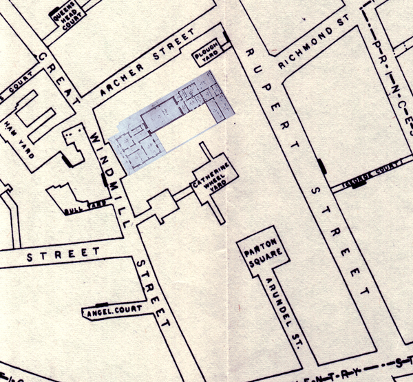 map of Hunterian Medical School on Great Windmill Street