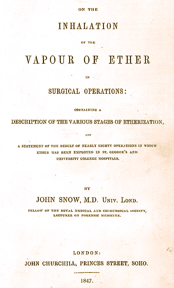 Book cover, On the Inhalation of Ether