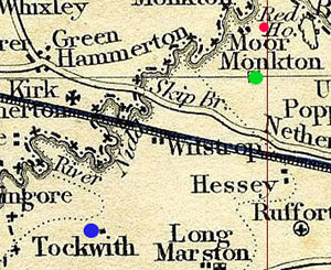 Map of Redhouse and Moor Monkton
