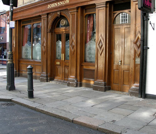 side scene of pub