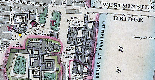 Stanford map 1862, Westminster Hospital